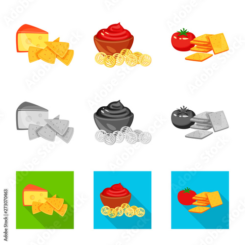 Vector illustration of taste and seasonin symbol. Set of taste and organic   stock symbol for web.