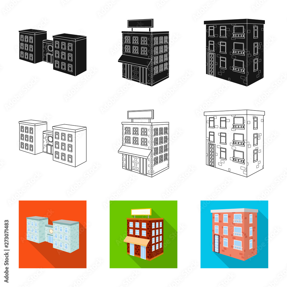 Vector illustration of construction and building symbol. Set of construction and estate stock vector illustration.