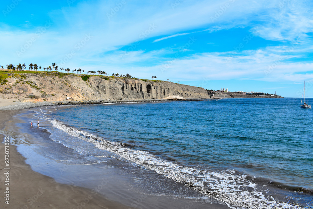 A typical canary beach in the south of the gran canaria island