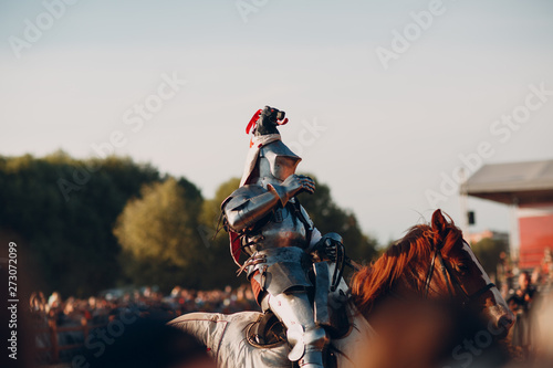 Knight on horse on knight tournament