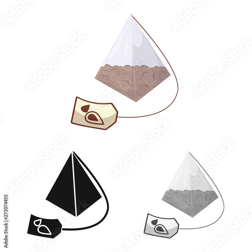 Vector illustration of pyramid  and tea symbol. Set of pyramid  and bag  vector icon for stock.