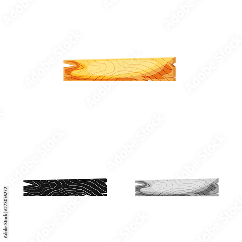 Vector design of board and old  icon. Set of board and plywood  stock vector illustration.