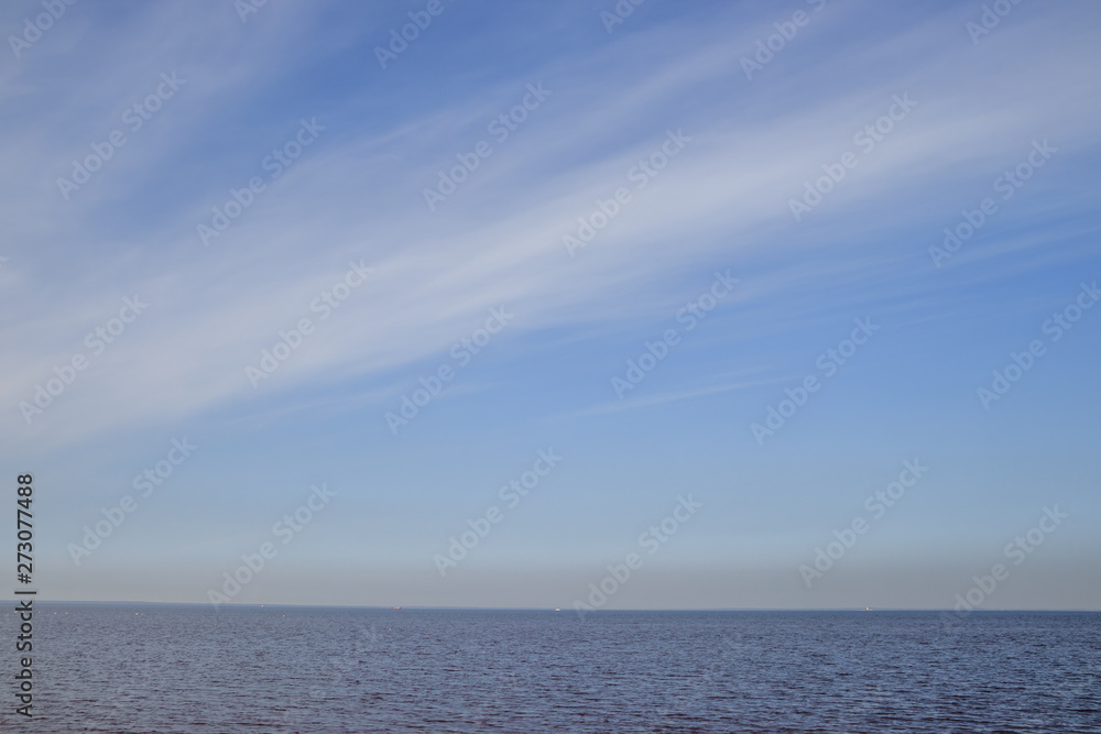 The Gulf of Finland . Summer sea in clear windless weather. Sea without waves.