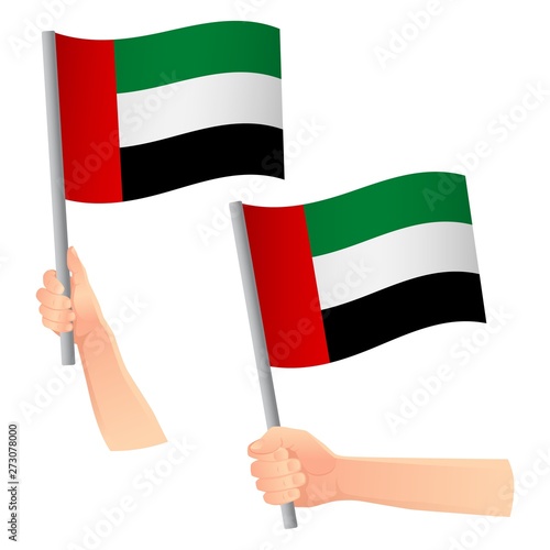united arab emirates flag in hand icon