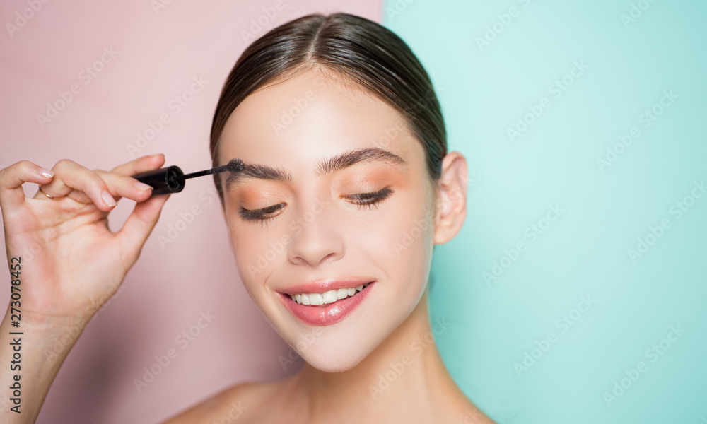 © Volodymyr - Beautiful thick eyebrows, a vivid glance. Perfect eyebrows, make-up correction.