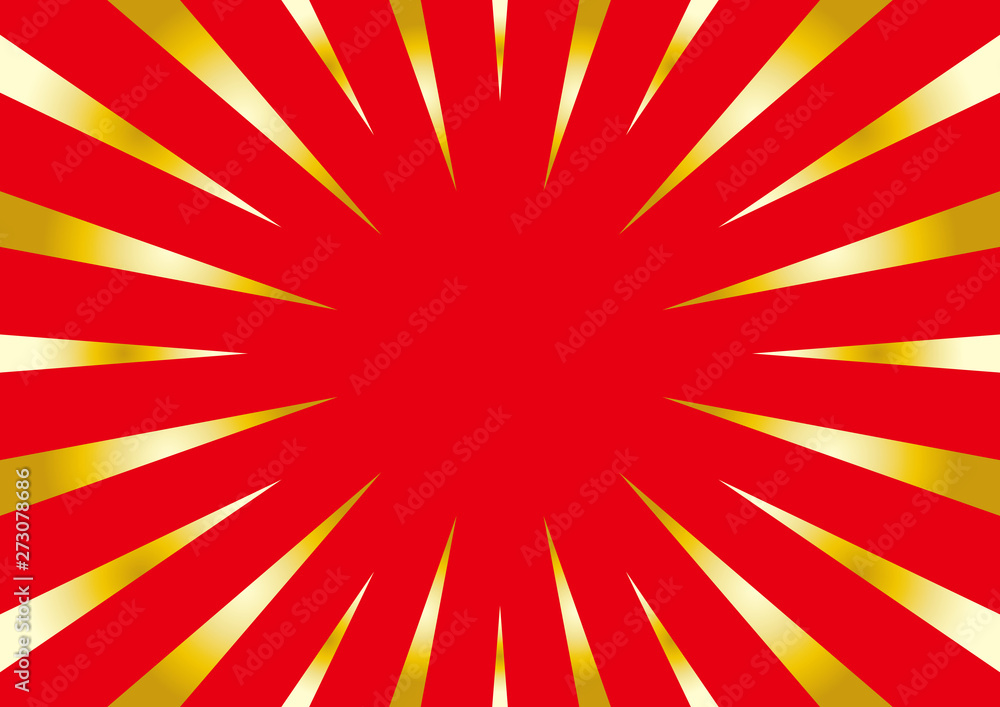 放射線状の集中線の背景素材 赤と金 Stock Vector Adobe Stock
