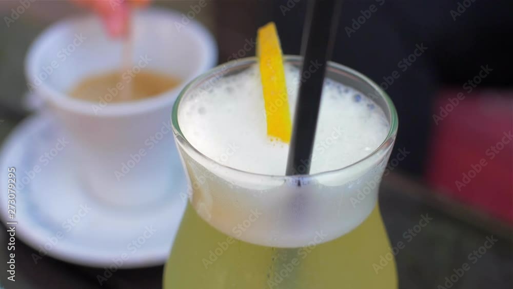 Refreshing home-made lemonade and espresso