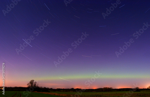 star trails and auroras in east england