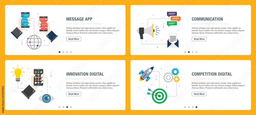 Message app, communication, innovation digital and competition digital.