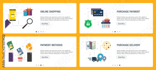 Online shopping, purchase payment, payment methods and purchase delivery.