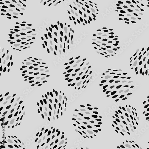 hand drawn dots seamless pattern Abstract circle shapes