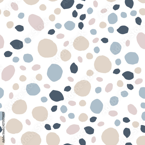Pebble seamless pattern. Random stones wallpaper illustration