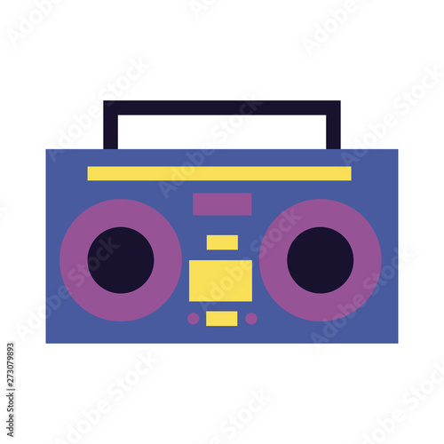 boombox stereo music on white background