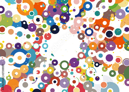 イラスト　配色デザイン　ドット　輪