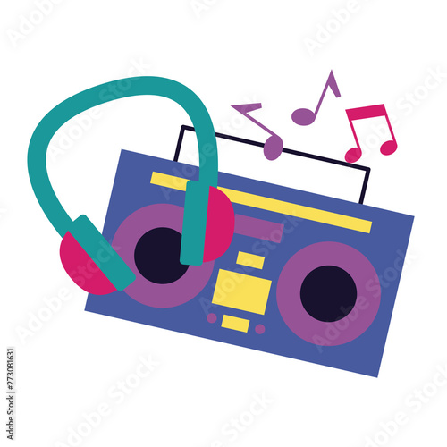 boombox stereo headphone notes music festival