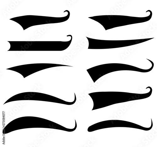 Text Tail Typography Elements on white background. flat style. Typographic swash and swooshes tails sign for your web site design, logo, app, UI. Font Tail symbol. Swoosh and swash tails sign.