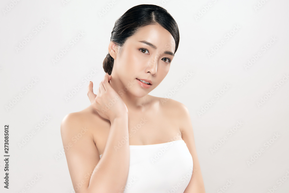 Beautiful Young Asian Woman with Clean Fresh Skin, Beautiful Young Asian Woman with Clean Fresh Skin,