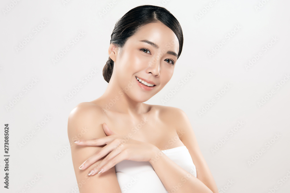 Beautiful Young Asian Woman with Clean Fresh Skin, Beautiful Young Asian Woman with Clean Fresh Skin,