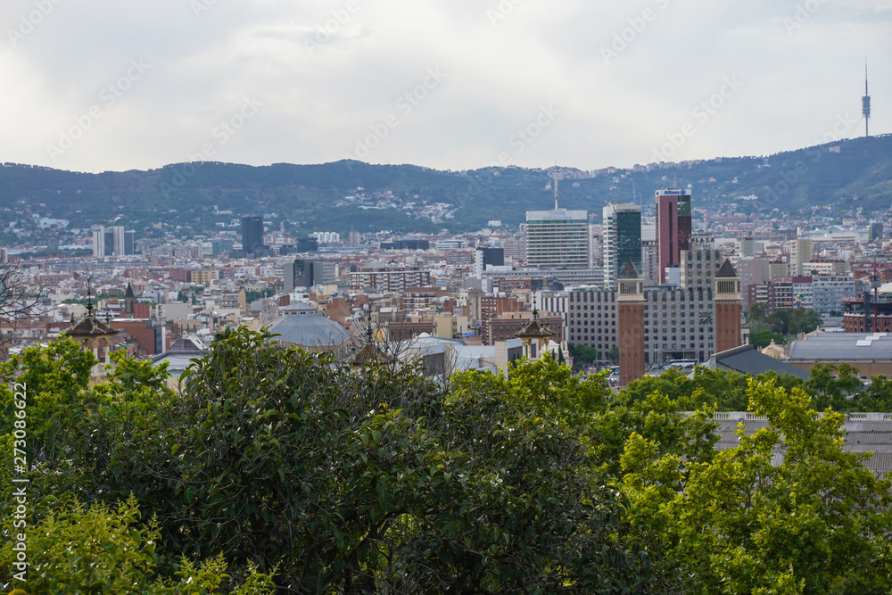 Barcelona. View of the city with buildings. Catalonia. Spain