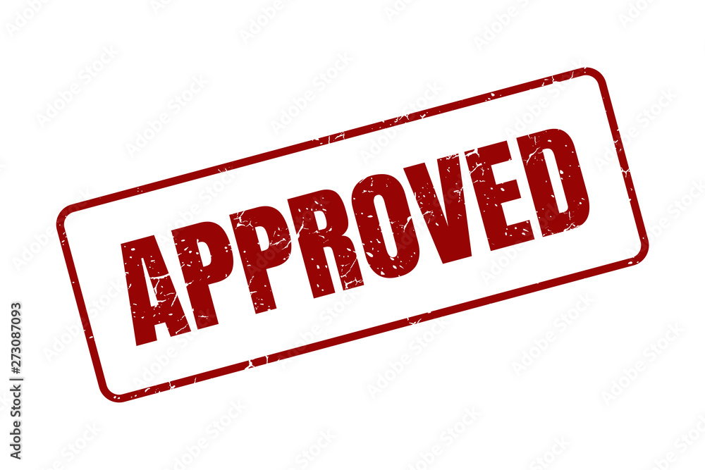 Grunge approved square rubber seal stamp on white background Vector illustration Grunge approved square rubber seal stamp on white background Vector illustration