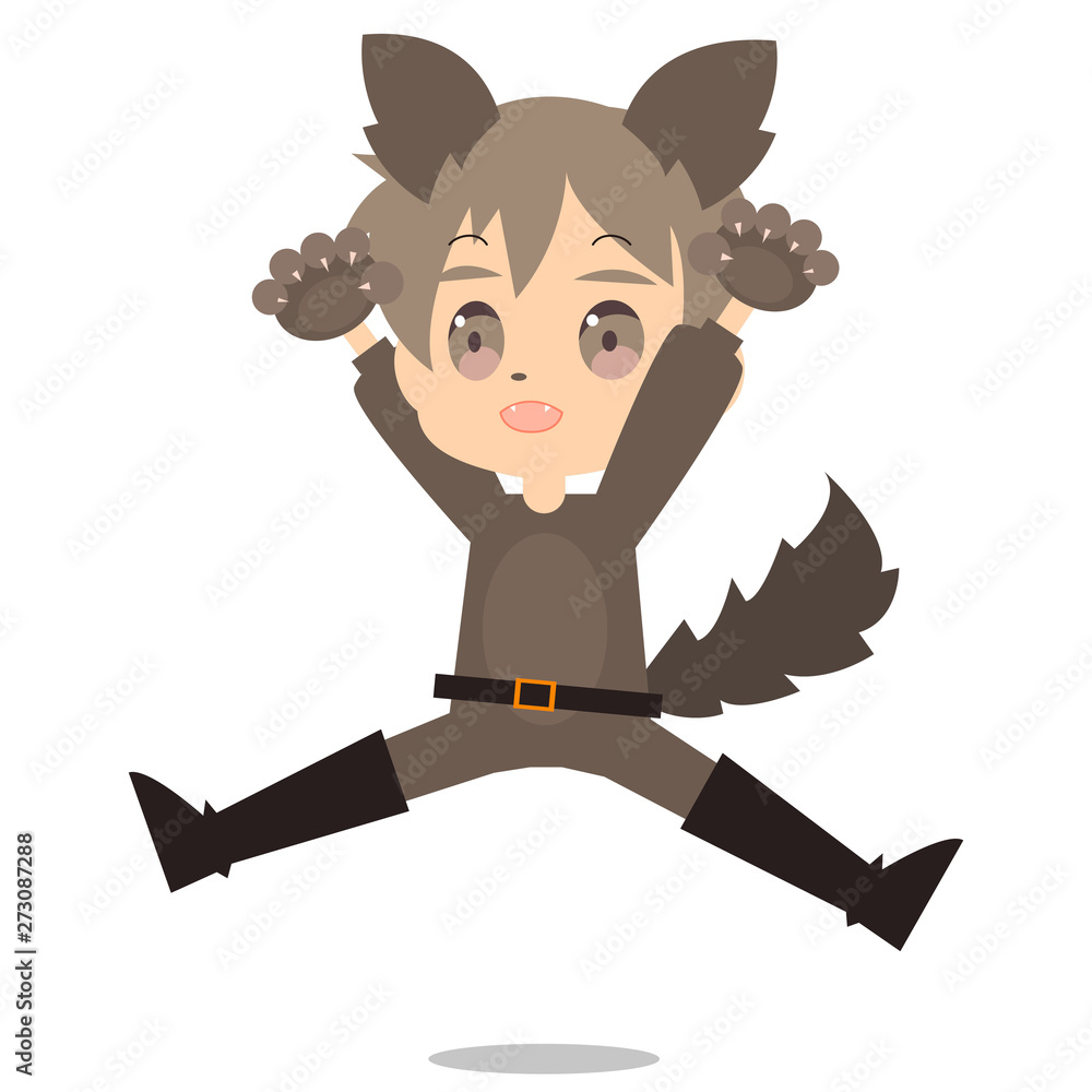 かわいいハロウィンの狼男仮装 Stock Vector Adobe Stock