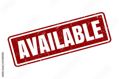 Grunge available square rubber seal stamp on white background vector illustration