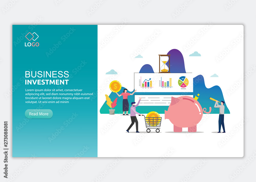 Business investment modern flat design concept. Landing page of making profit template. Modern flat vector illustration concepts for web page, website and mobile website. Easy to edit and customize