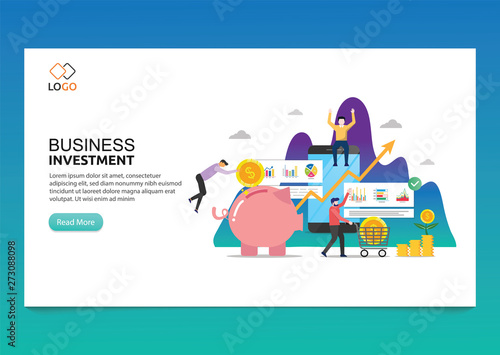 Business investment modern flat design concept. Landing page of making profit template. Modern flat vector illustration concepts for web page, website and mobile website. Easy to edit and customize