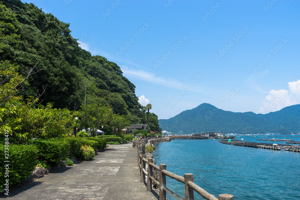 Obraz premium 淡島の遊歩道