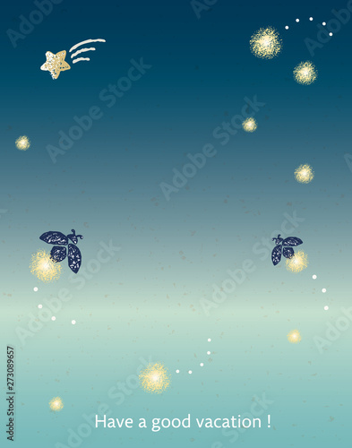 Summer greetings design of firefly, illustration