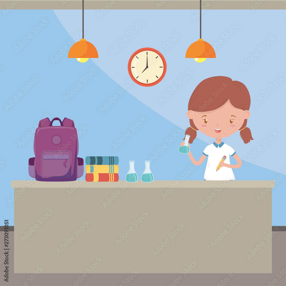 Classroom and girl of school design Classroom and girl of school design