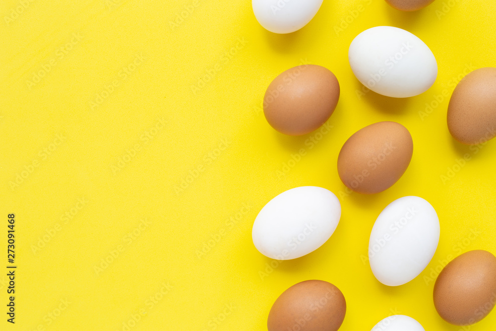 Eggs on yellow background. Eggs on yellow background.