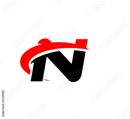 Wallpaper Mural initial logo with slice graphic vector red black N Torontodigital.ca