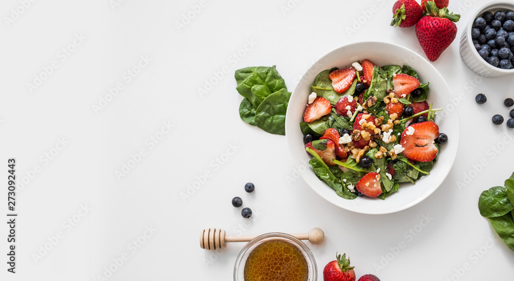 Fresh Strawberry Spinach Salad with Honey Balsamic Dressing 