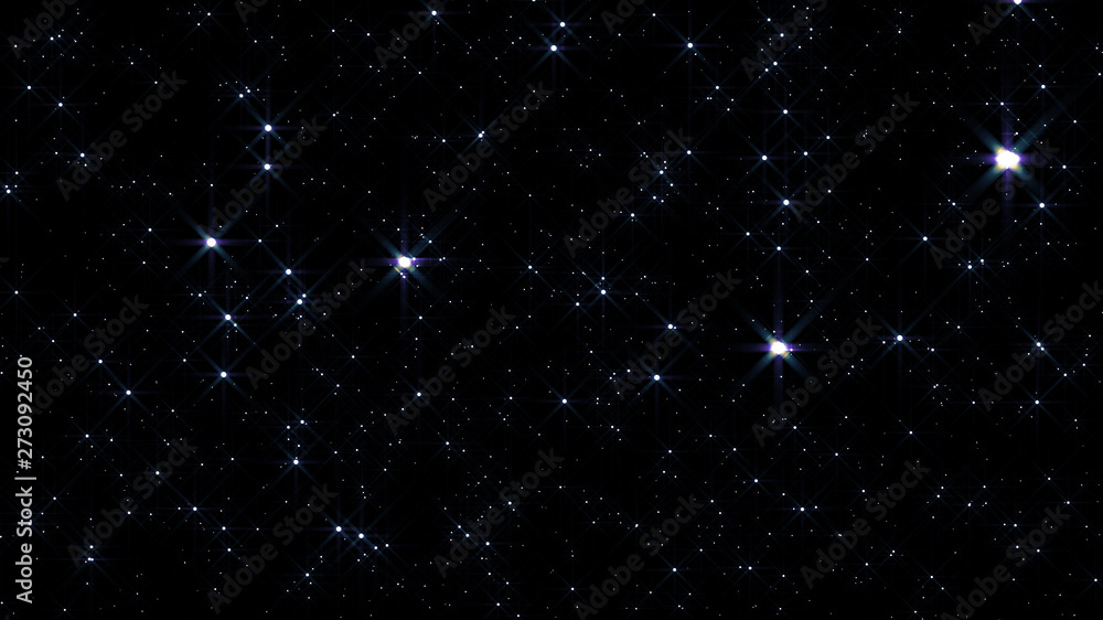 Night sky with stars sparkling on black background