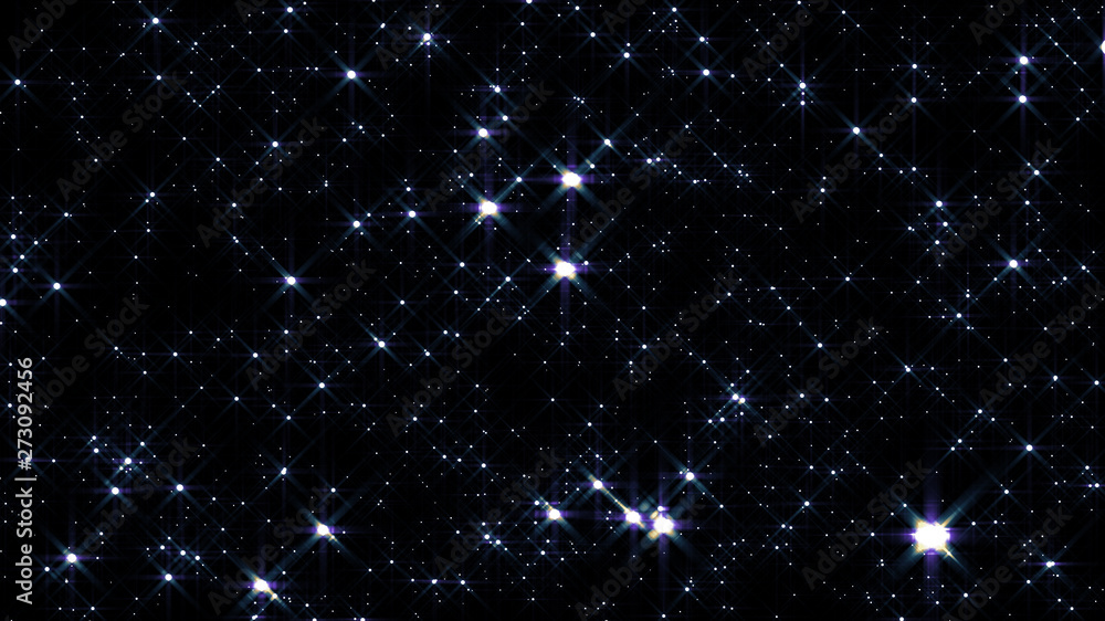 Night sky with stars sparkling on black background