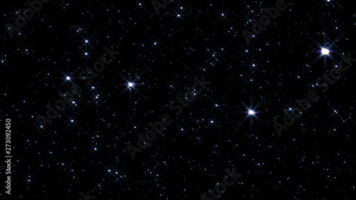 Obraz na płótnie Night sky with stars sparkling on black background w salonie
