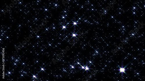 Obraz na płótnie Night sky with stars sparkling on black background w salonie