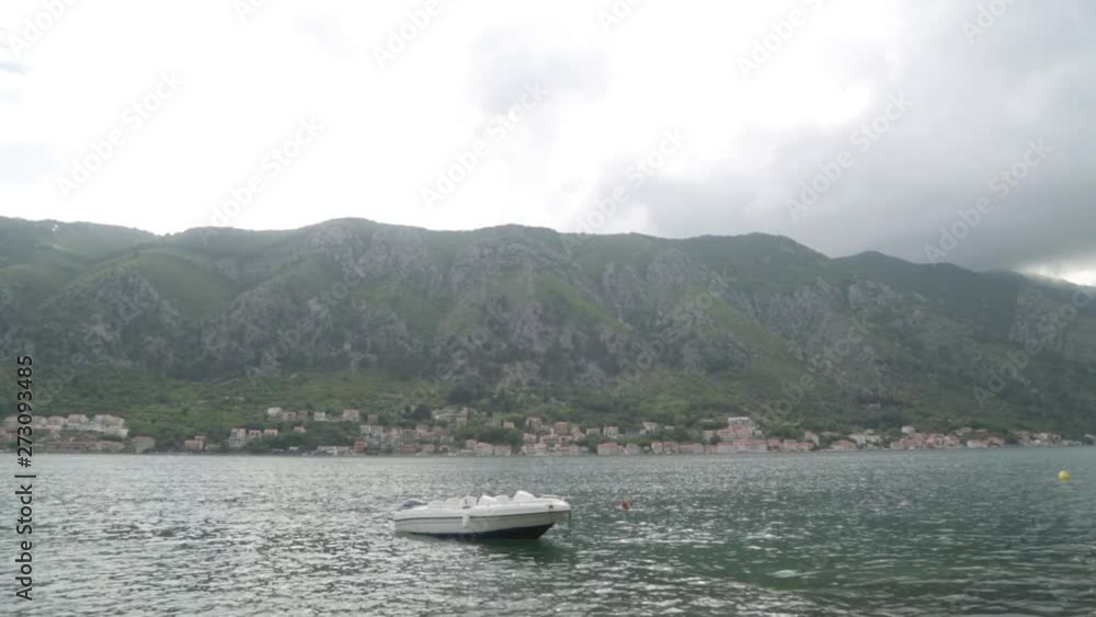 Landscapes and sea in Montenegro, fishing. Fishing boat rocking on the waves. Landscapes and sea in Montenegro, fishing. Fishing boat rocking on the waves.