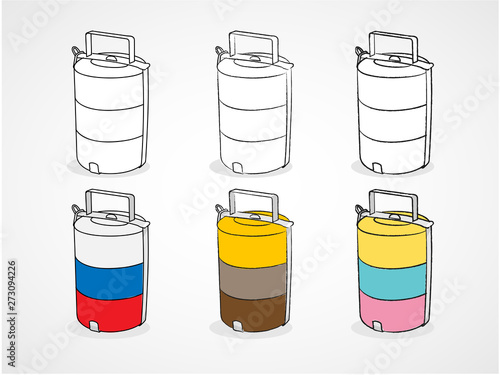 Tiffin vector icon in linear, handdraw icon isolated.