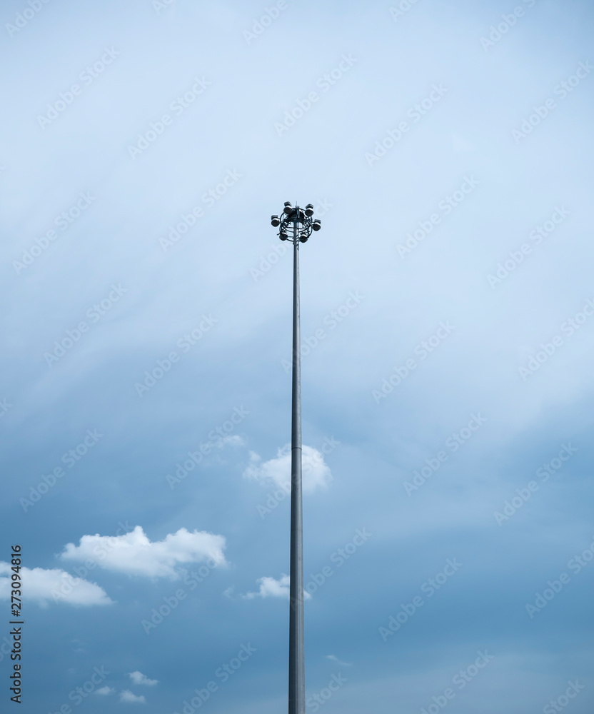 street lamp on blue sky