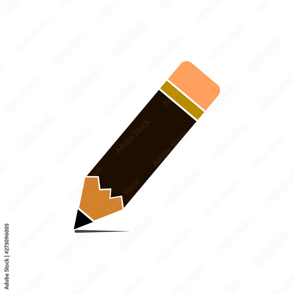 Pencil icon. Flat line design. School symbol. Pencil icon. Flat line design. School symbol.