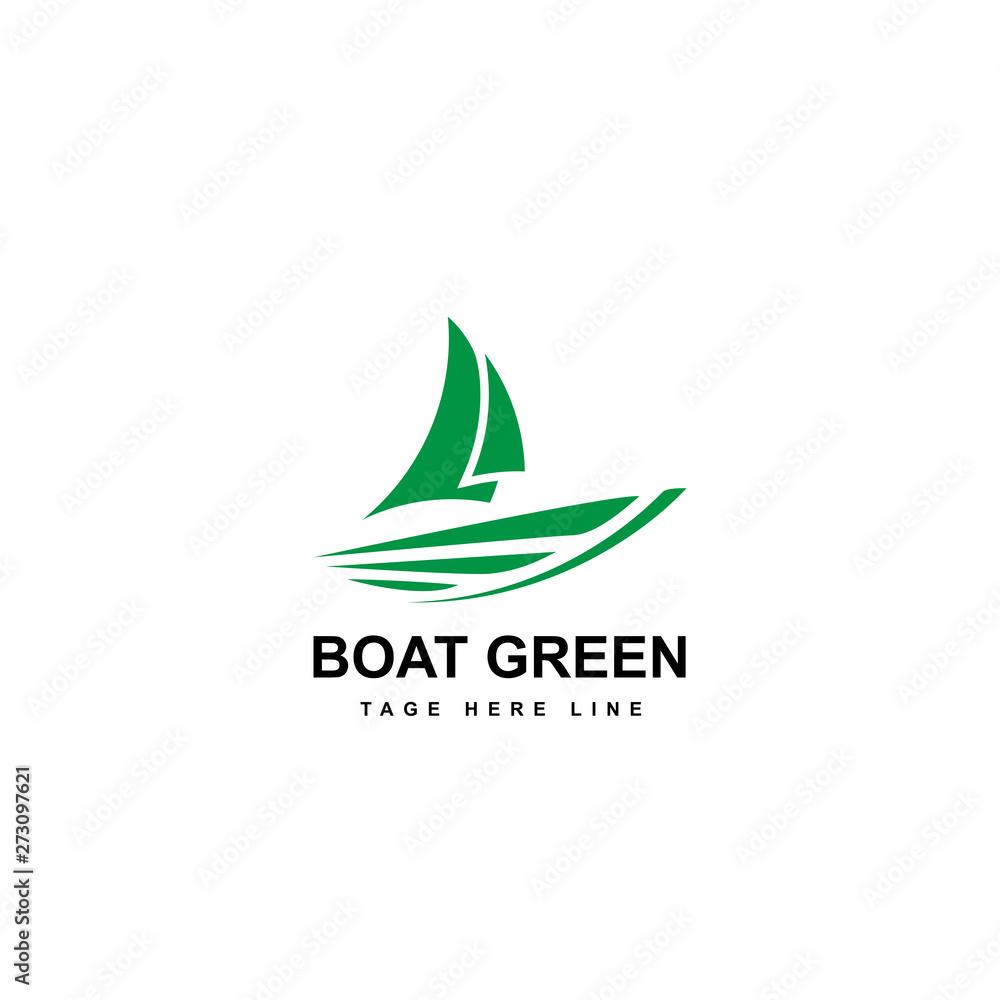 boat green logo template boat green logo template