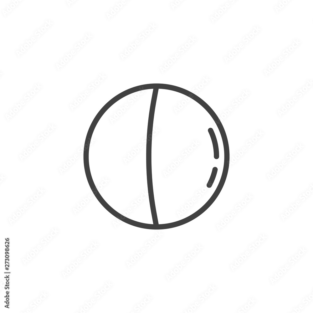 Third quarter moon line icon. linear style sign for mobile concept and web design. Moon Phases outline vector icon. Symbol, logo illustration. Vector graphics Third quarter moon line icon. linear style sign for mobile concept and web design. Moon Phases outline vector icon. Symbol, logo illustration. Vector graphics