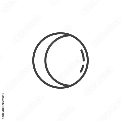 Waning gibbous moon line icon. linear style sign for mobile concept and web design. Moon Phases outline vector icon. Symbol, logo illustration. Vector graphics