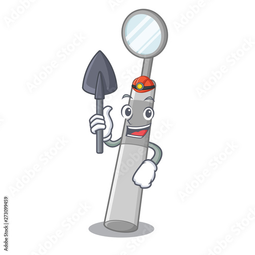 Miner dental mirror isolated in the character
