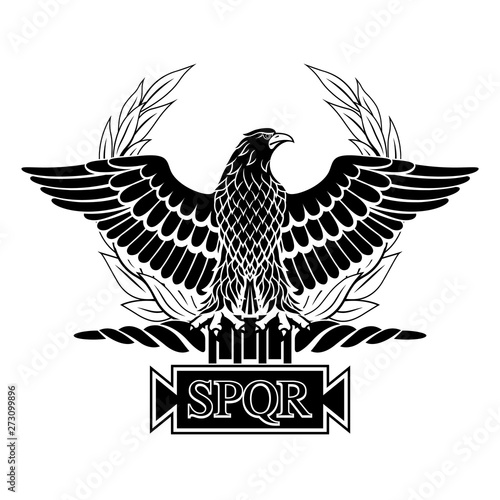 Roman Eagle with the inscription S.P.Q.R. - Senatus Populus Quiritium Romanus, that in Italian means The Senate and the People of Rome.