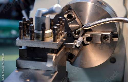 lathe machine in a workshop , Part for equipment in the factory manufacturing metal structures