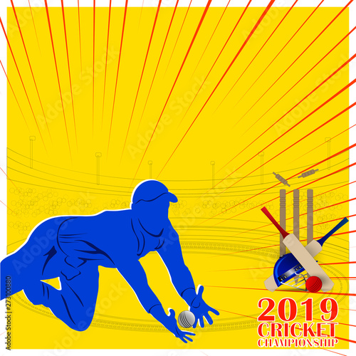 illustration of Player Diving To Catch Ball championship sports - Vector