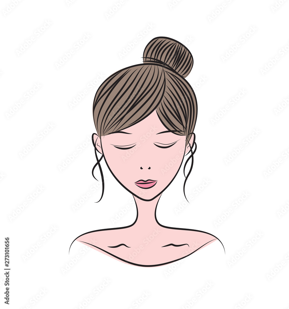 women face vector, beautiful young girl model, cartoon, sketch drawing, for cosmetics, spa, beauty, fashion, cream, salon, make up women face vector, beautiful young girl model, cartoon, sketch drawing, for cosmetics, spa, beauty, fashion, cream, salon, make up